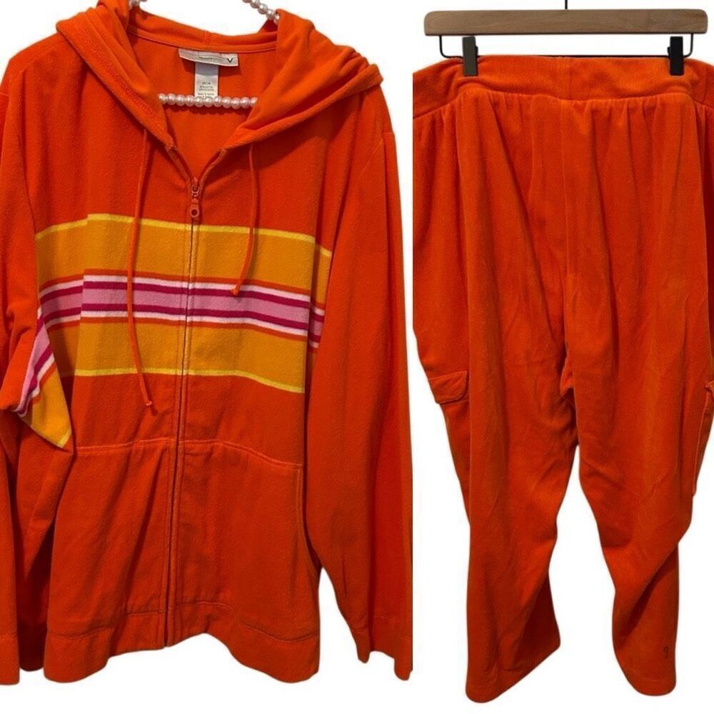 Vintage Venezia womens Hoodie and pants Sz 26 Terrycloth Mall Core cruise READ